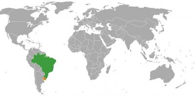 Uruguay posizione sulla mappa del mondo