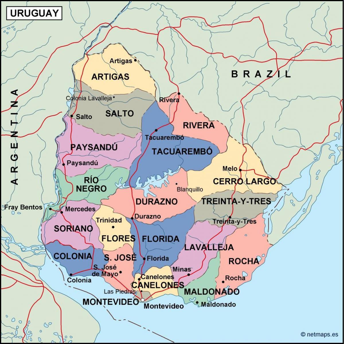 Mappa di maldonado Uruguay